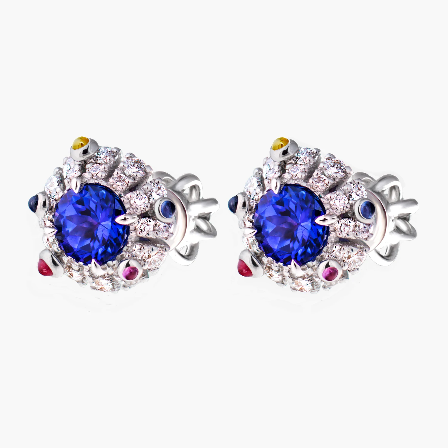 drahonovsky-nausnice-bile-tanzanit-diamanty-31173 Náušnice MINI MANA s tanzanitem - Obrázek 1