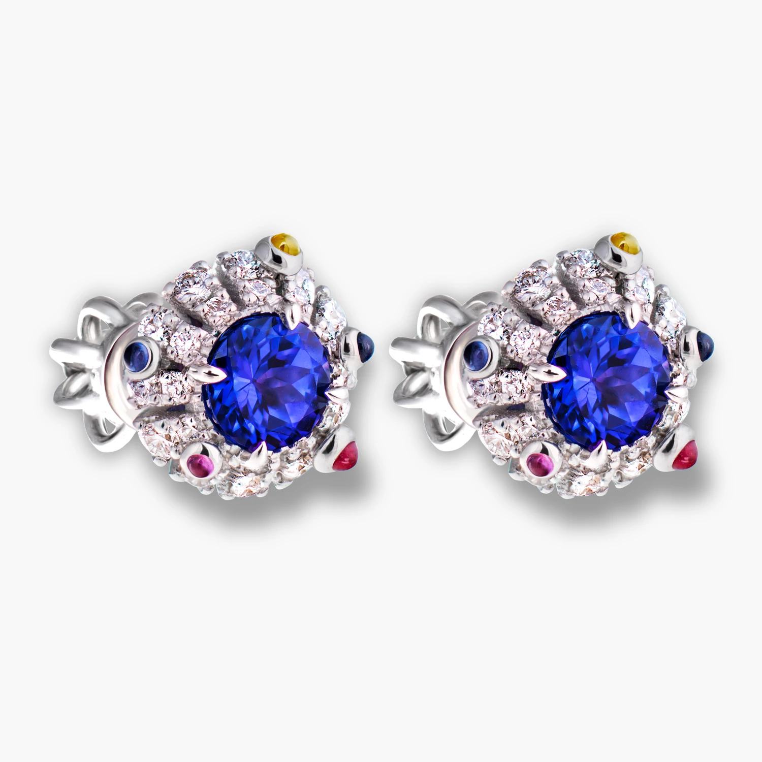 drahonovsky-nausnice-bile-tanzanit-diamanty-mini mana-31173 Náušnice MINI MANA s tanzanitem - Obrázek 1