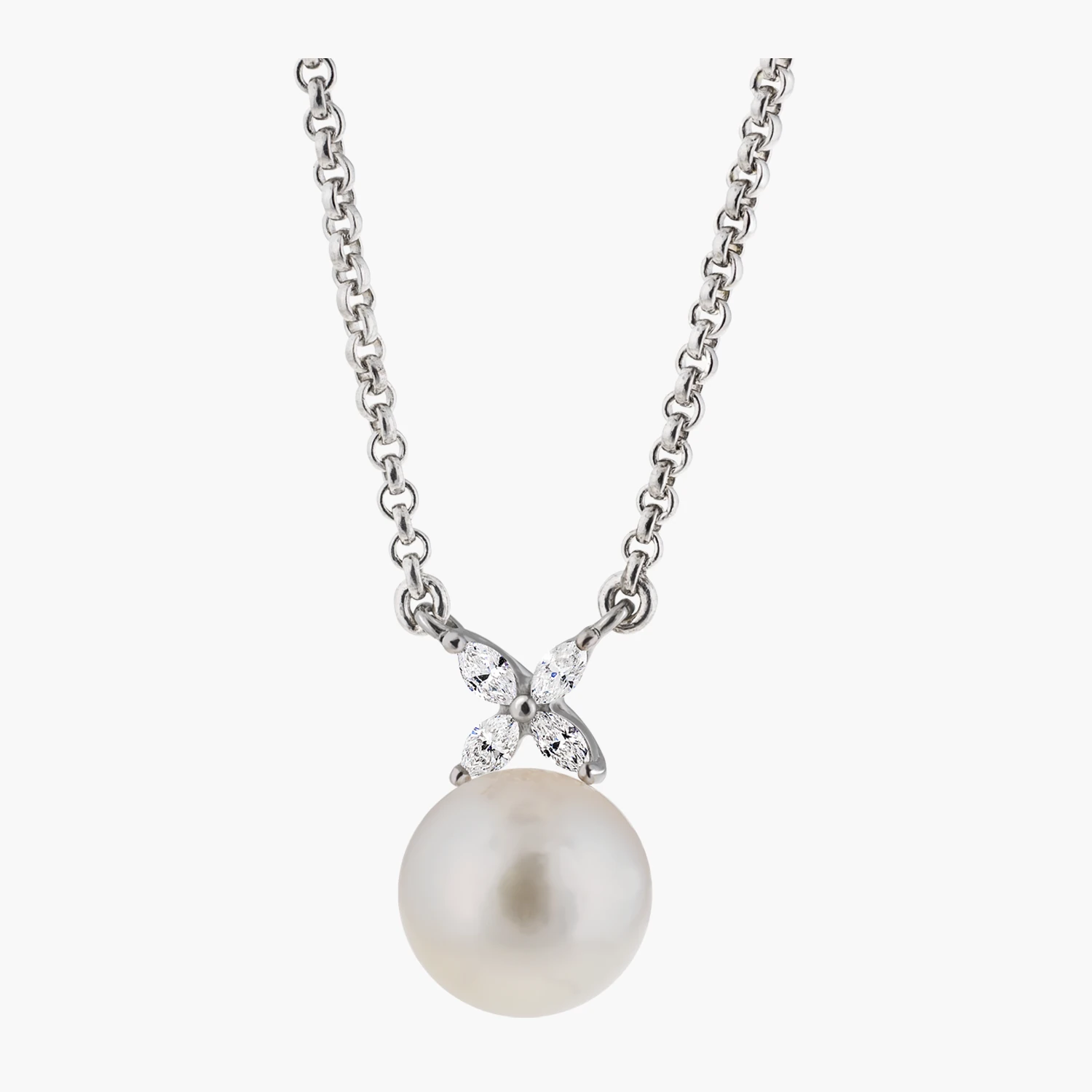drahonovsky-nahrdelnik-perly-akoya-diamanty-bile-71104 Náhrdelník Marquise Blossom - Obrázek 1