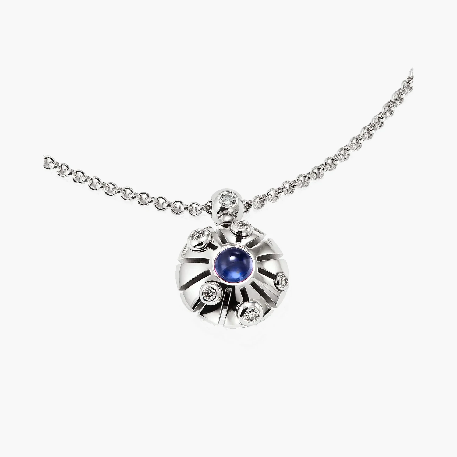 drahonovsky-nahrdelnik-bile-safir-modry-diamanty-manapure-71179 Náhrdelník MANA PURE s modrým safírem - Obrázek 1