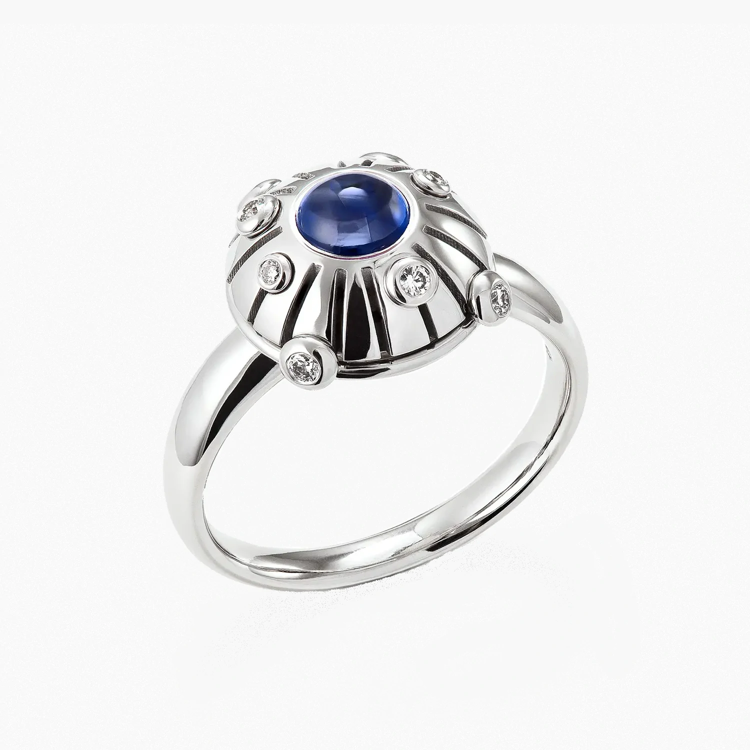 drahonovsky-prsten-bile-safir-modry-diamanty-manapure-21177 Prsten MANA PURE s modrým safírem - Obrázek 1