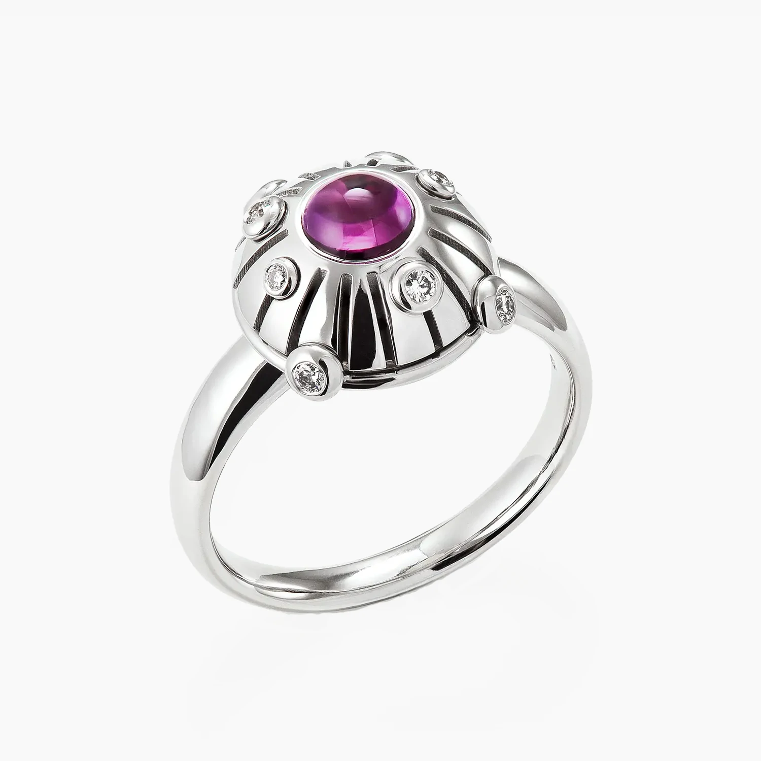 drahonovsky-prsten-bile-safir-ruzovy-diamanty-manapure-21177 Prsten MANA PURE s růžovým safírem - Obrázek 1