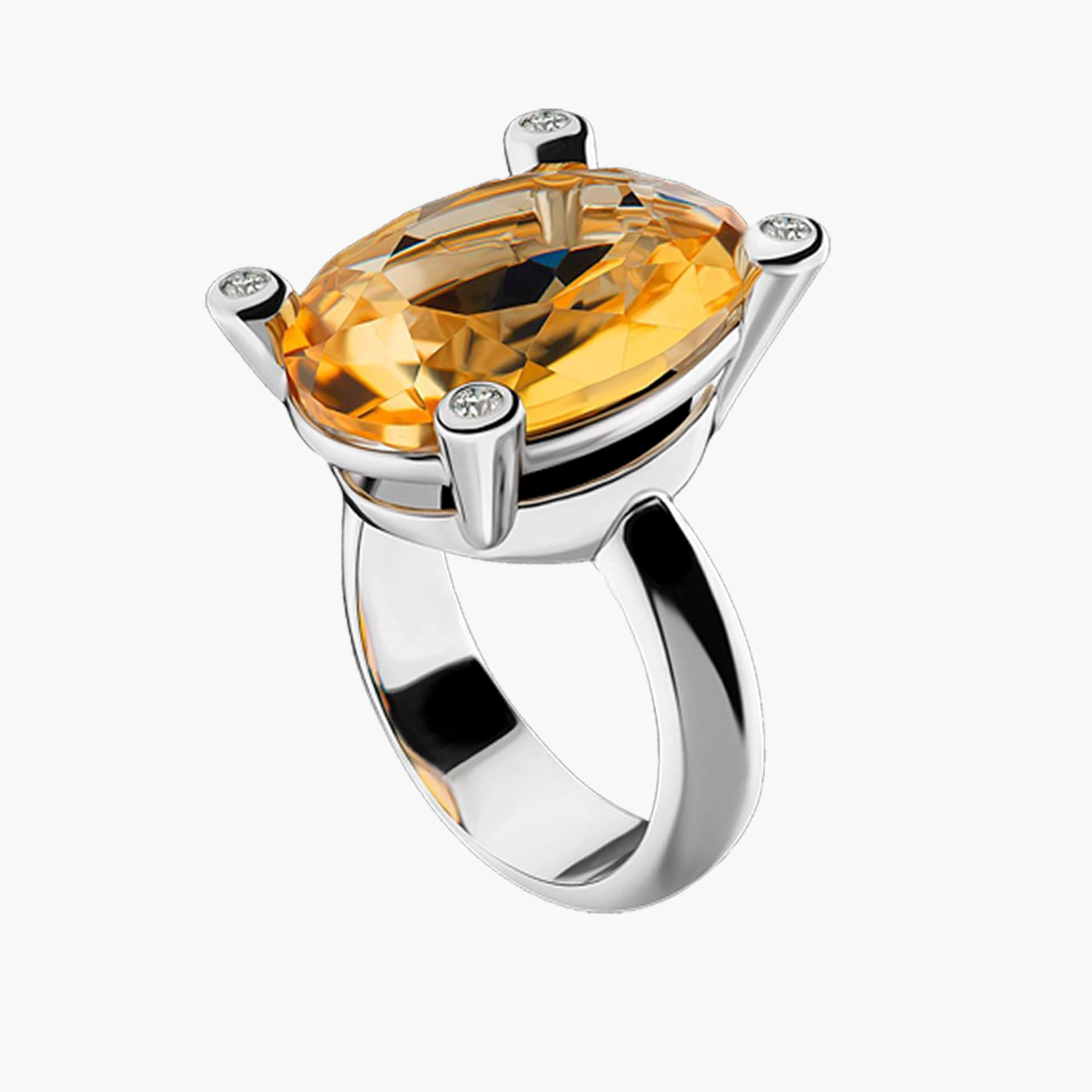 drahonovsky-prsten-citrin-diamanty-bile-2855 Prsten Citrine Empress - Obrázek 1