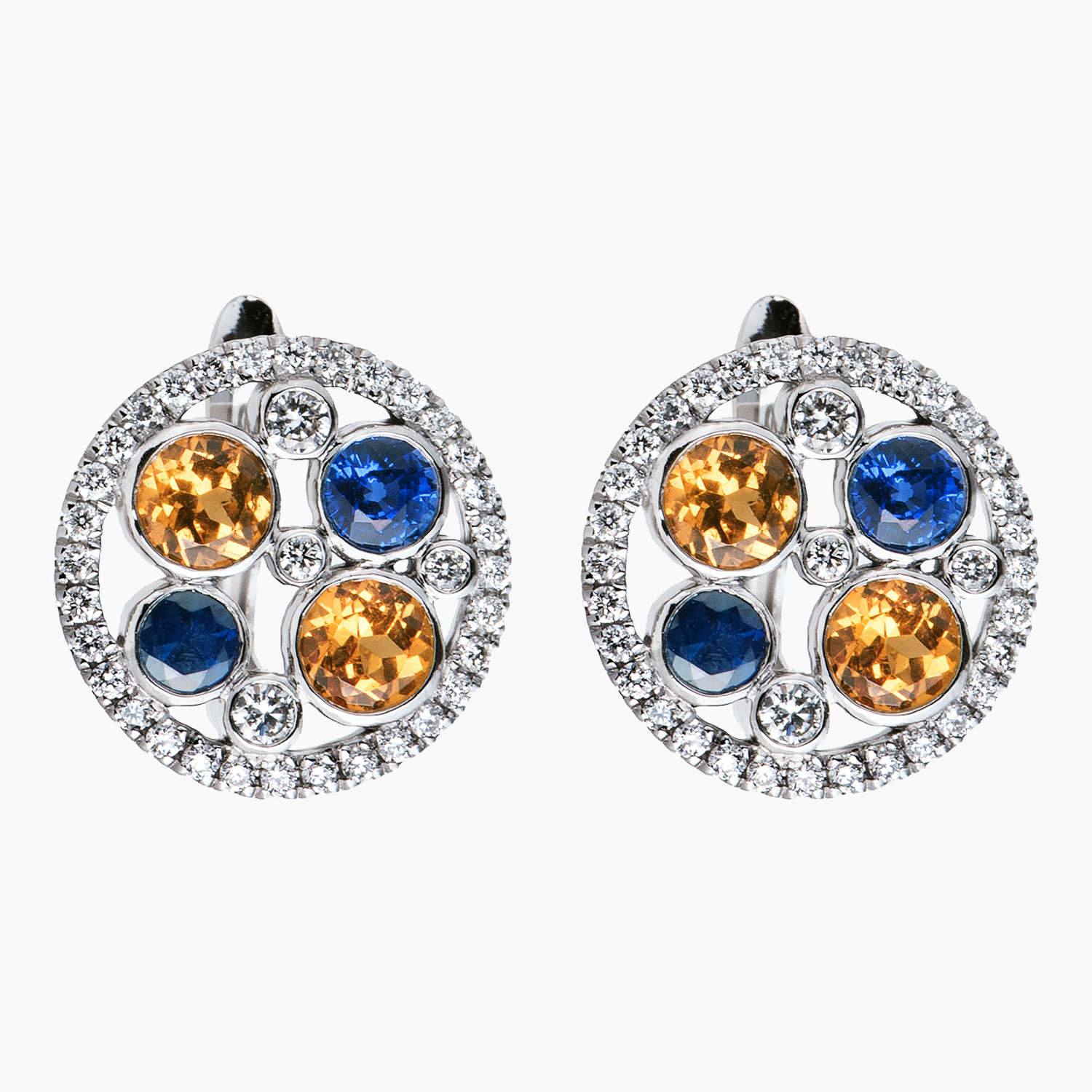 drahonovsky-nausnice-bile-diamant-safir-spessartin-3988 Náušnice Orion - Obrázek 1